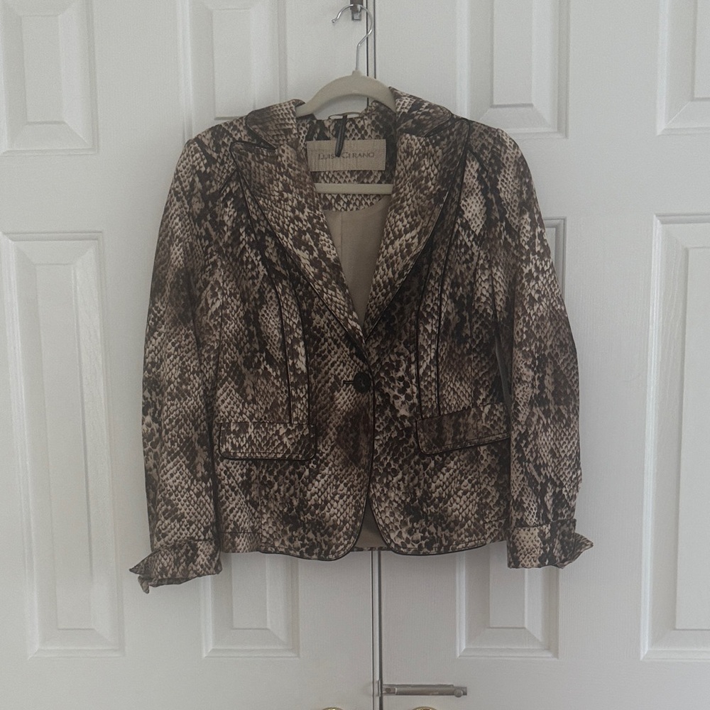 Luisa Cerano Brown Snakeskin Blazer